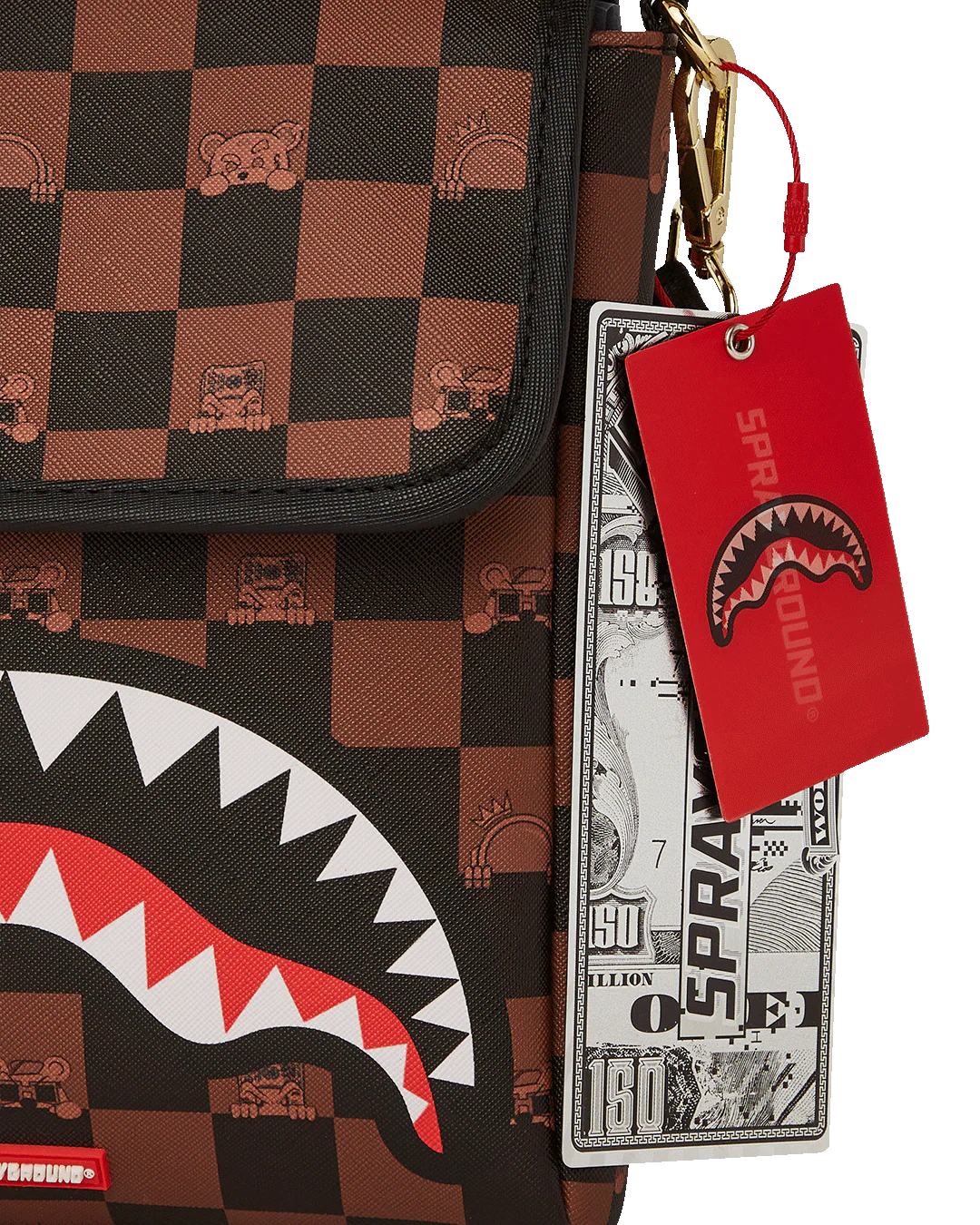 PEEKING CHARACTER CHECK MESSENGER SLING