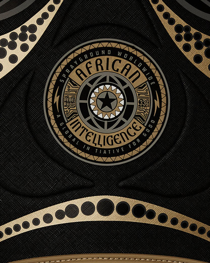 AI WONDERLAND GOLD AND BLACK BACKPACK