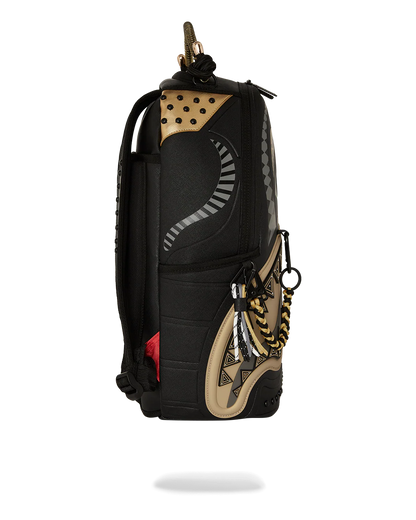 AI WONDERLAND GOLD AND BLACK BACKPACK