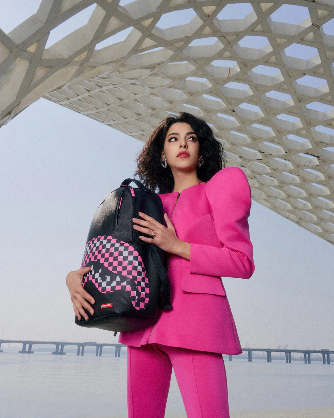 SHARK CENTRAL BREAKUP CHECK SORBET GREY BACKPACK