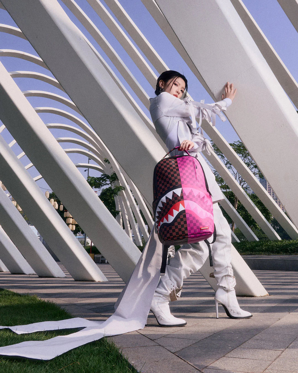 SPLIT SIP PINK CHECK DLXSV BACKPACK