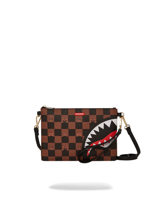 PEEKING CHARACTER CHECK POUCHETTE